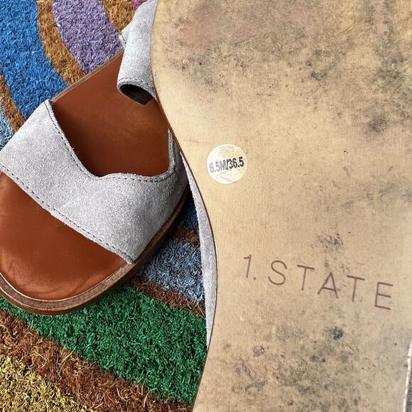 1. State Sandals Size 6.5 Tan Slingback Adjustable Straps Buckle Nordstrom - Picture 6 of 8